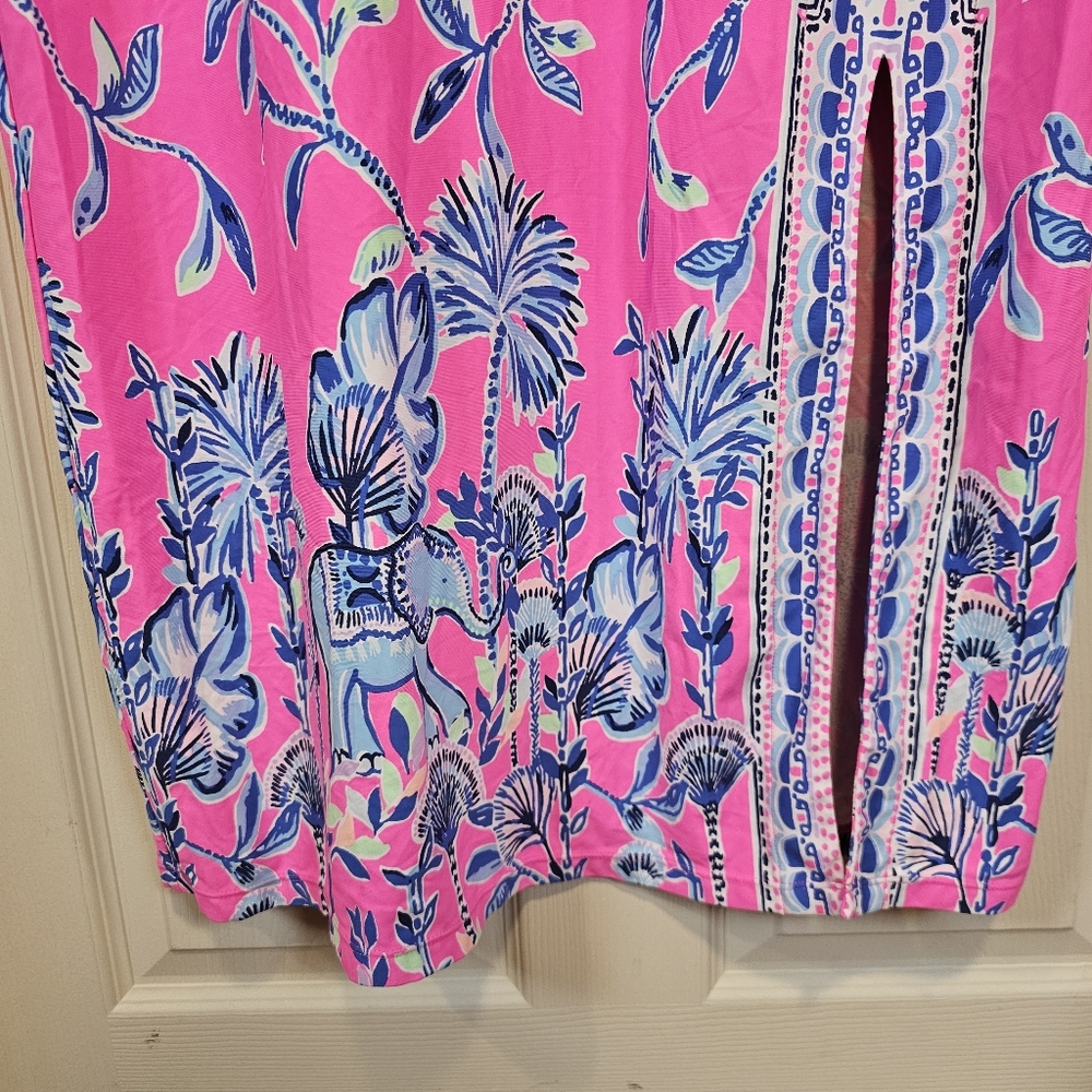 Lilly Pulitzer Carabella ChillyLilly Maxi Midi Elephant Palm Tree Tropical Dress - Picture 4 of 9